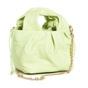 Staud Kiwi Green Lera Cow Leather Chain Strap Bag $325